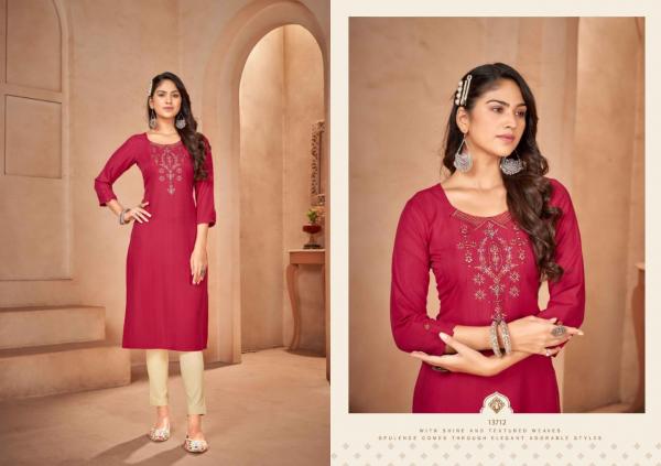 Kalaroop Lily Vol 23 Rayon Fancy Embroidery Kurti Collection